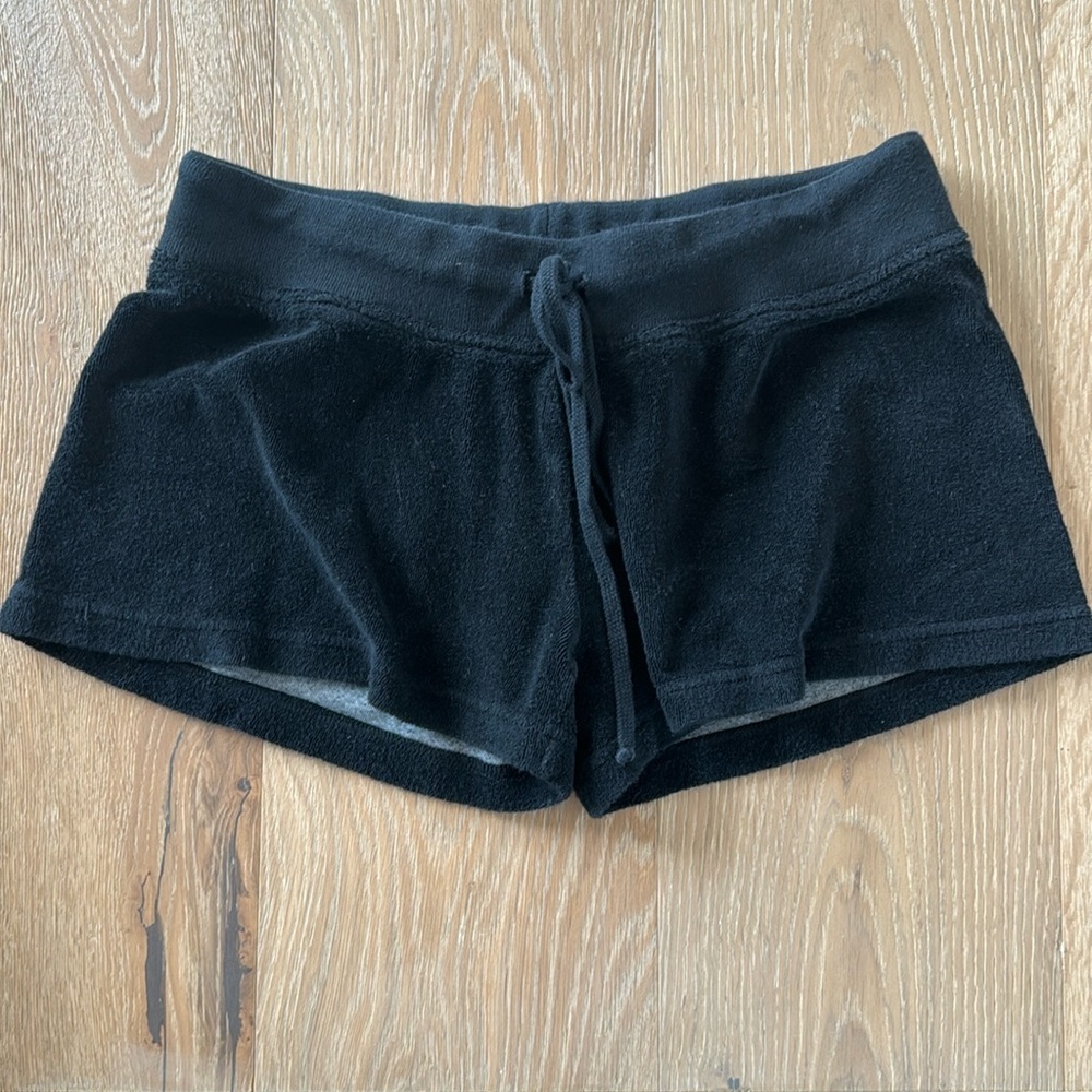 Hard tail Woman’s Black Terrycloth Shorts Size Large EUC